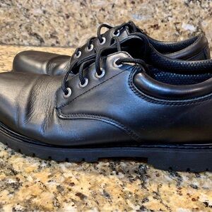Skechers Chunky Platform Boots Shoes Mens 12 Black Leather Oxford Vintage Y2K
